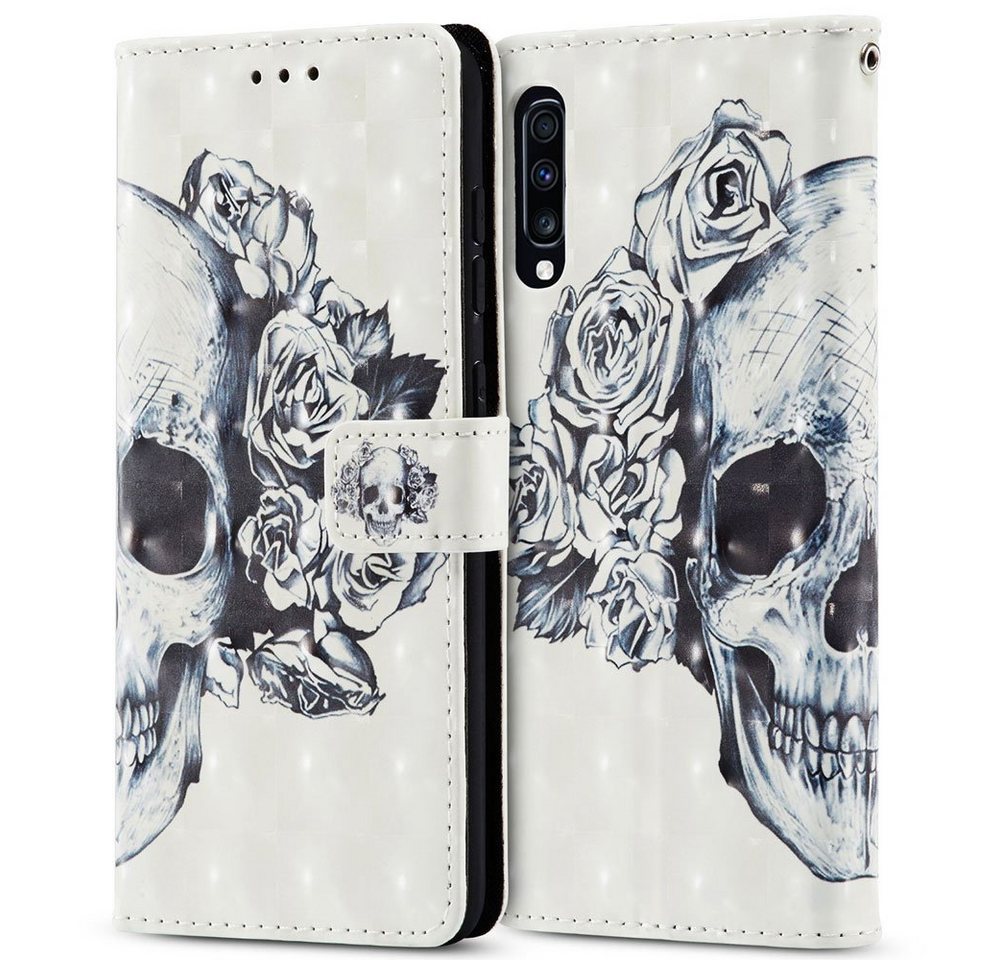 FITSU Handyhülle Handytasche für Samsung Galaxy A70 Hülle Totenkopf Motiv 6,7 Zoll, Flipcase für Samsung A70 Handyhülle, Handytasche mit Kartenfach FITSU Handyhülle Handytasche für Samsung Galaxy A70 Hülle Totenkopf Motiv 6,7 Zoll, Flipcase für Samsung A70 Handyhülle, Handytasche mit Kartenfach von FITSU