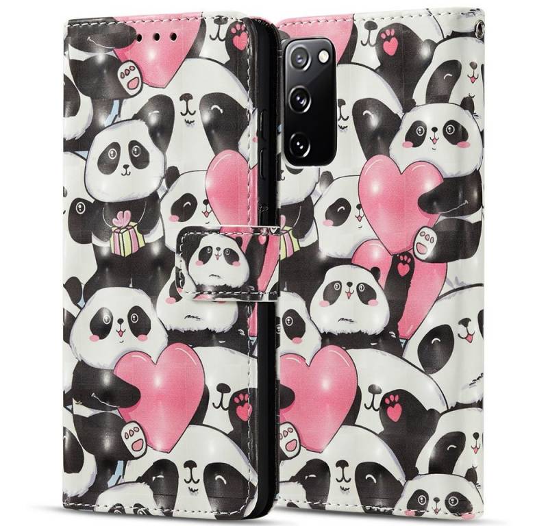 FITSU Handyhülle Handytasche für Samsung Galaxy S20 FE Hülle Panda Motiv 6,5 Zoll, Flipcase für Samsung S20 FE Handyhülle, Handytasche mit Kartenfach von FITSU