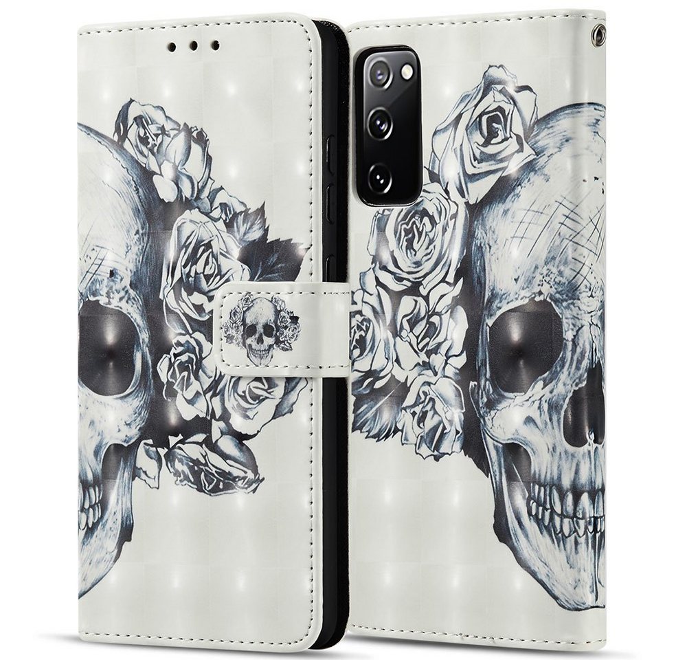 FITSU Handyhülle Handytasche für Samsung Galaxy S20 FE Hülle Totenkopf Motiv 6,5 Zoll, Flipcase für Samsung S20 FE Handyhülle, Handytasche mit Kartenfach FITSU Handyhülle Handytasche für Samsung Galaxy S20 FE Hülle Totenkopf Motiv 6,5 Zoll, Flipcase für Samsung S20 FE Handyhülle, Handytasche mit Kartenfach von FITSU