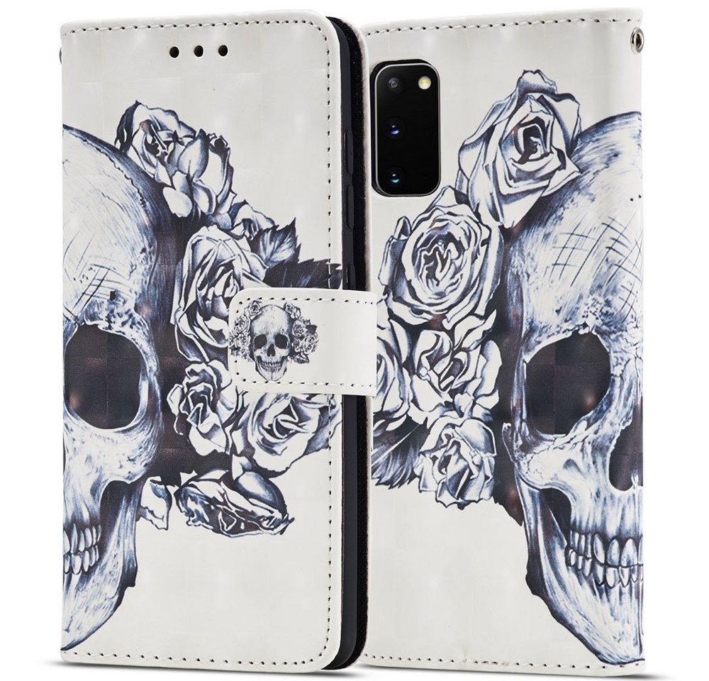 FITSU Handyhülle Handytasche für Samsung Galaxy S20 Hülle Totenkopf Motiv 6,2 Zoll, Flipcase für Samsung S20 Handyhülle, Handytasche mit Kartenfach FITSU Handyhülle Handytasche für Samsung Galaxy S20 Hülle Totenkopf Motiv 6,2 Zoll, Flipcase für Samsung S20 Handyhülle, Handytasche mit Kartenfach von FITSU
