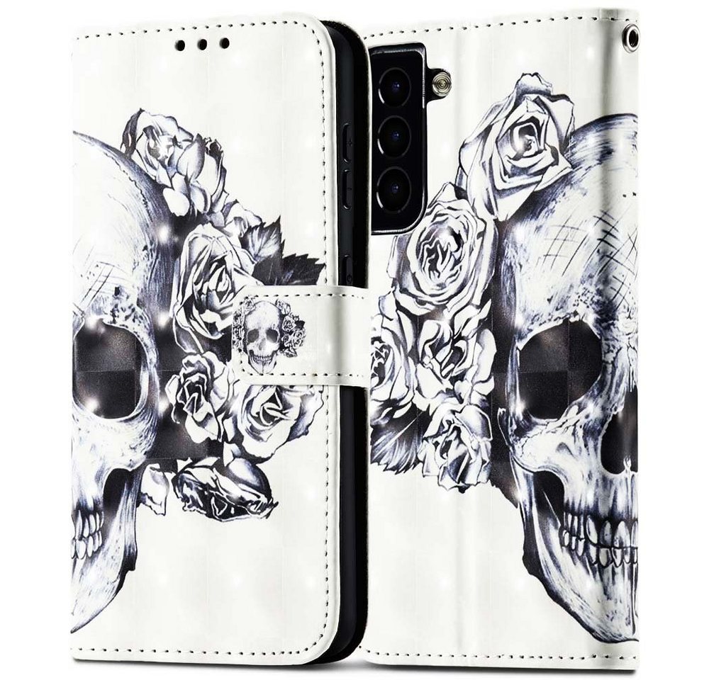 FITSU Handyhülle Handytasche für Samsung Galaxy S21 Plus Hülle Totenkopf Motiv 6,7 Zoll, Flipcase für Samsung S21 Plus Handyhülle, Handytasche mit Kartenfach FITSU Handyhülle Handytasche für Samsung Galaxy S21 Plus Hülle Totenkopf Motiv 6,7 Zoll, Flipcase für Samsung S21 Plus Handyhülle, Handytasche mit Kartenfach von FITSU