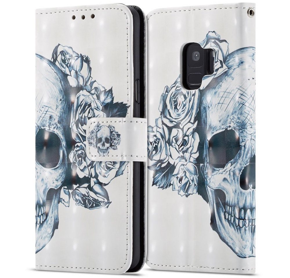 FITSU Handyhülle Handytasche für Samsung Galaxy S9 Hülle Totenkopf Motiv 5,8 Zoll, Flipcase für Samsung S9 Handyhülle, Handytasche mit Kartenfach FITSU Handyhülle Handytasche für Samsung Galaxy S9 Hülle Totenkopf Motiv 5,8 Zoll, Flipcase für Samsung S9 Handyhülle, Handytasche mit Kartenfach von FITSU