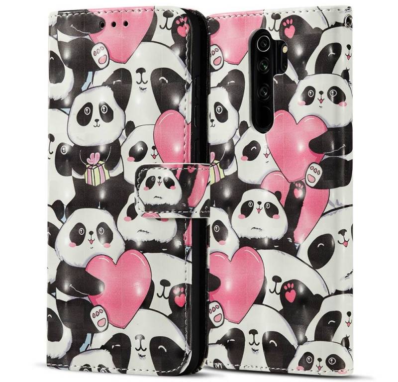 FITSU Handyhülle Handytasche für Xiaomi Redmi Note 8 Pro Hülle Panda Motiv 6,53 Zoll, Case für Xiaomi Redmi Note 8 Pro Hülle, Handytasche mit Kartenfach von FITSU