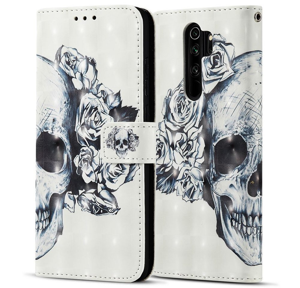 FITSU Handyhülle Handytasche für Xiaomi Redmi Note 8 Pro Hülle Totenkopf Motiv 6,53 Zoll, Case für Xiaomi Redmi Note 8 Pro Hülle, Handytasche mit Kartenfach FITSU Handyhülle Handytasche für Xiaomi Redmi Note 8 Pro Hülle Totenkopf Motiv 6,53 Zoll, Case für Xiaomi Redmi Note 8 Pro Hülle, Handytasche mit Kartenfach von FITSU