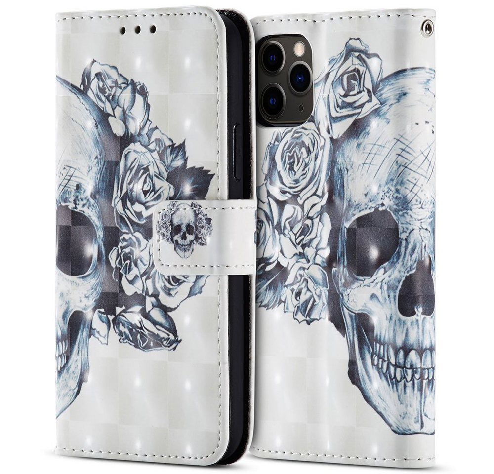 FITSU Handyhülle Handytasche für iPhone 11 Pro Max Hülle Totenkopf Motiv 6,5 Zoll, Flipcase für iPhone 11 Pro Max Handyhülle, Handytasche mit Kartenfach FITSU Handyhülle Handytasche für iPhone 11 Pro Max Hülle Totenkopf Motiv 6,5 Zoll, Flipcase für iPhone 11 Pro Max Handyhülle, Handytasche mit Kartenfach von FITSU
