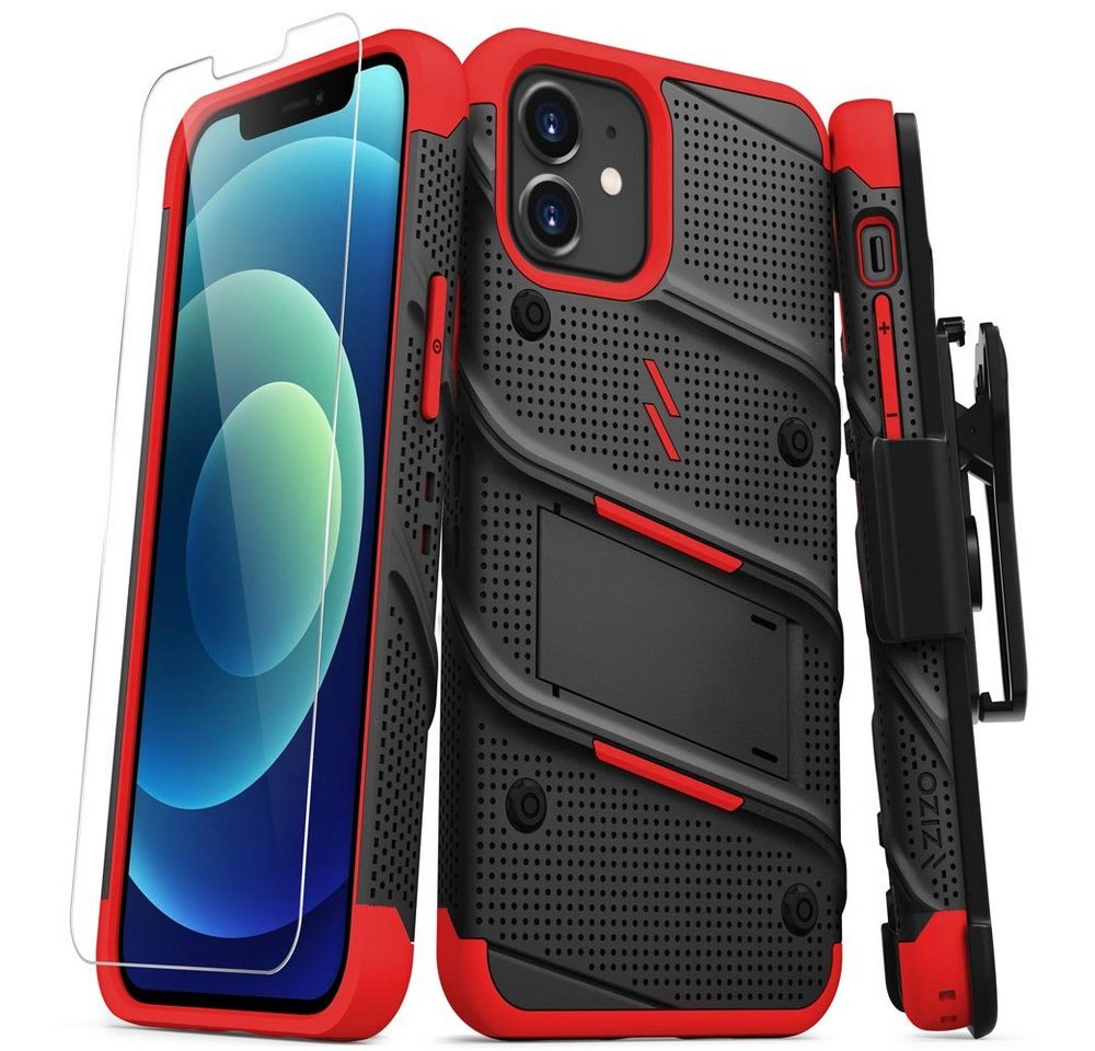 FITSU Handyhülle Hülle für iPhone 12 Pro Outdoor Case Handyhülle 6,1 Zoll, Hülle für iPhone 12 Pro inkl. Schutzglas mit Gürtelclip Outdoor Case von FITSU