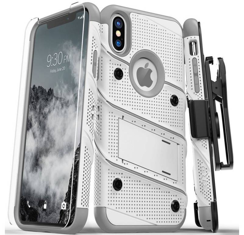 FITSU Handyhülle Hülle für iPhone X Outdoor Case Handyhülle 5,8 Zoll, Handyhülle für iPhone X inkl. Schutzglas mit Gürtelclip Outdoor Case von FITSU