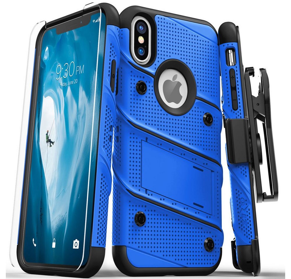 FITSU Handyhülle Hülle für iPhone XS Max Outdoor Case Handyhülle 6,5 Zoll, Hülle für iPhone XS Max inkl. Schutzglas mit Gürtelclip Outdoor Case von FITSU