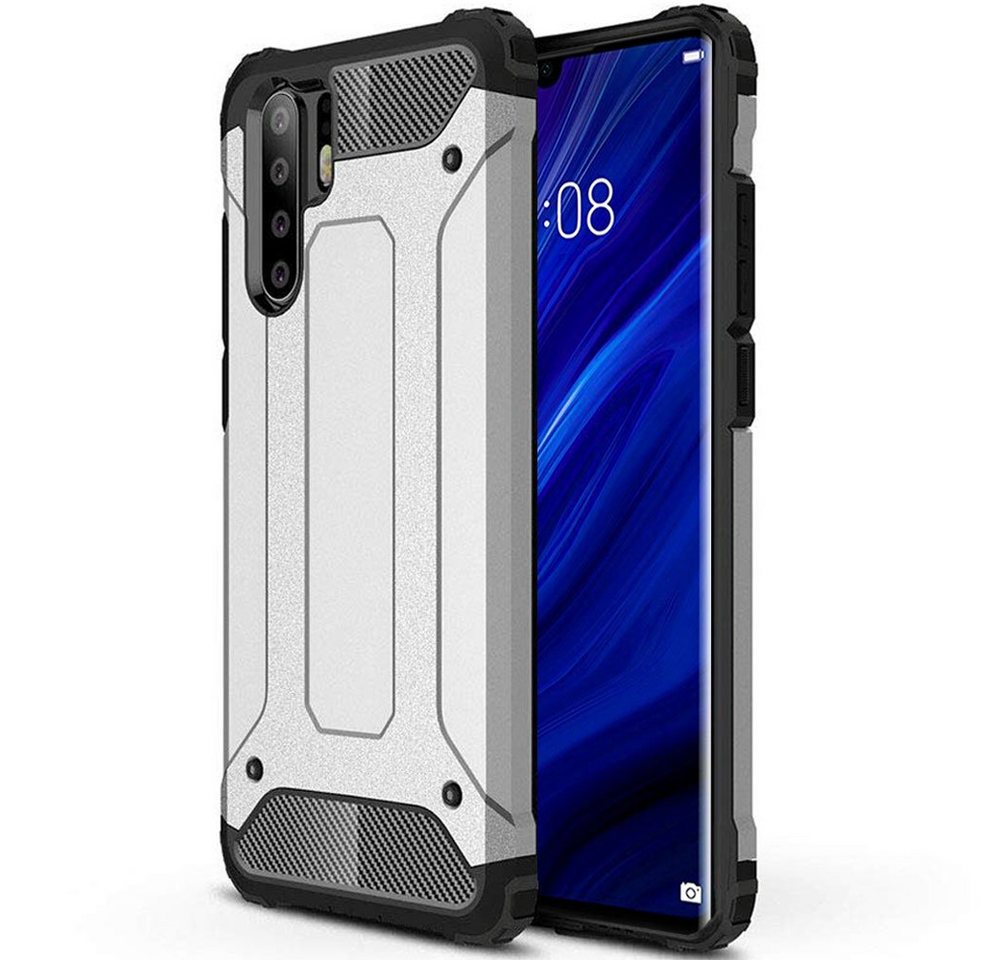 FITSU Handyhülle Outdoor Hülle für Huawei P30 Pro New Edition Silber 6,47 Zoll, Robuste Handyhülle Outdoor Case stabile Schutzhülle mit Eckenschutz von FITSU