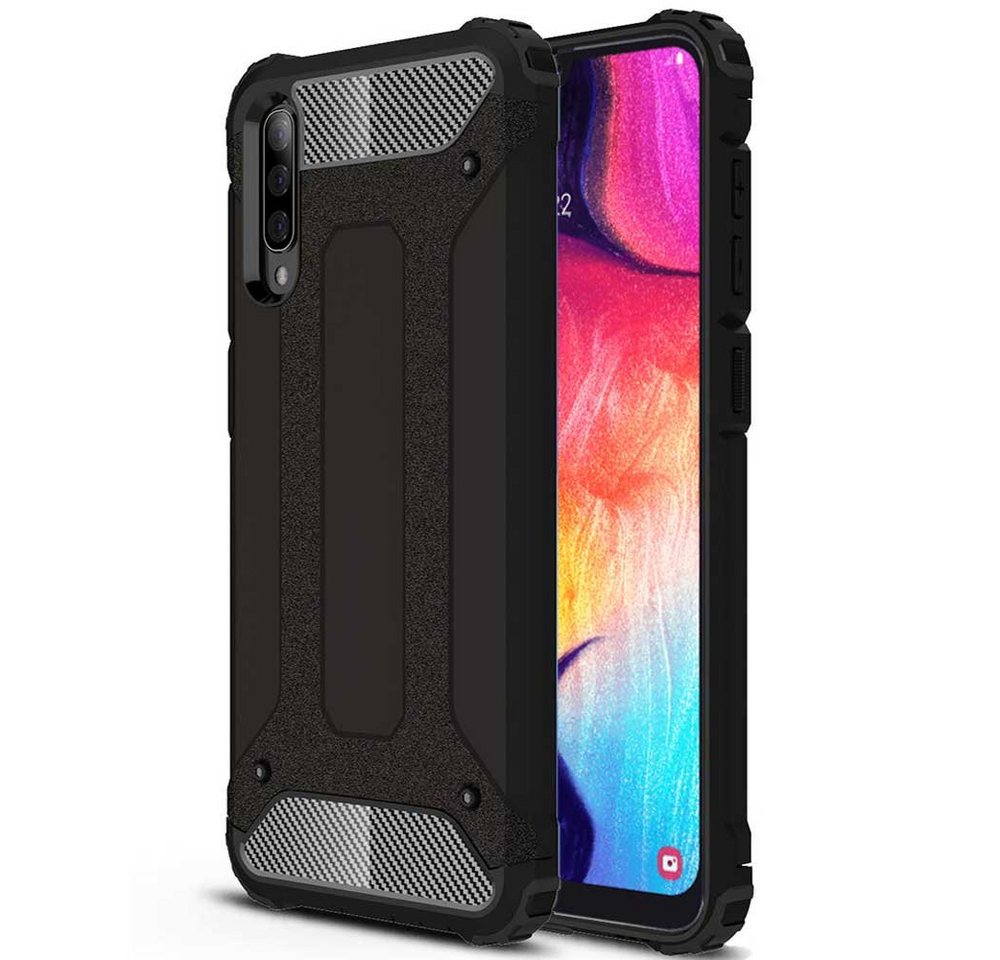 FITSU Handyhülle Outdoor Hülle für Samsung Galaxy A50 Schwarz, Robuste Handyhülle Outdoor Case stabile Schutzhülle mit Eckenschutz von FITSU