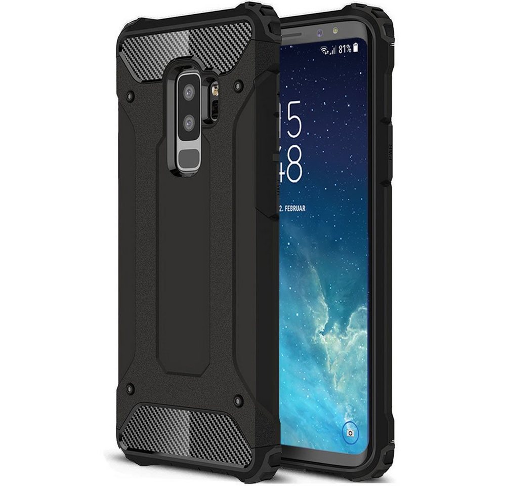 FITSU Handyhülle Outdoor Hülle für Samsung Galaxy A6 Plus Schwarz, Robuste Handyhülle Outdoor Case stabile Schutzhülle mit Eckenschutz von FITSU