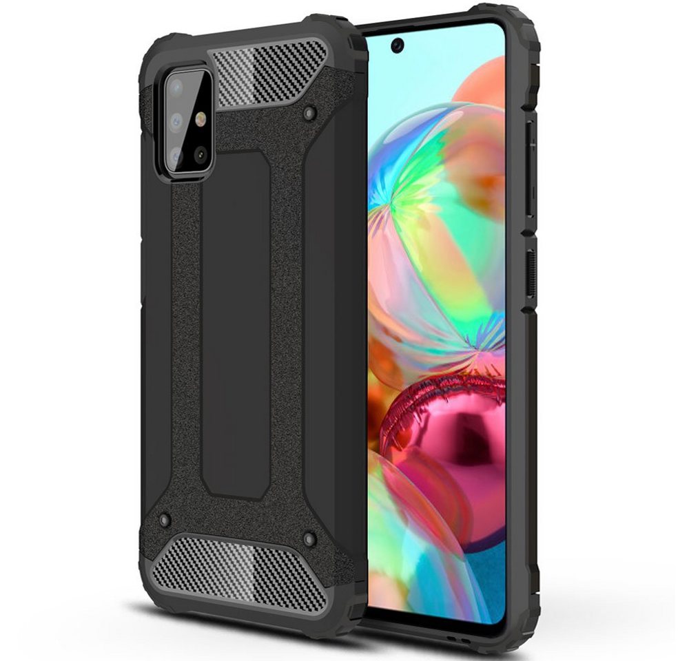 FITSU Handyhülle Outdoor Hülle für Samsung Galaxy A71 Schwarz, Robuste Handyhülle Outdoor Case stabile Schutzhülle mit Eckenschutz von FITSU