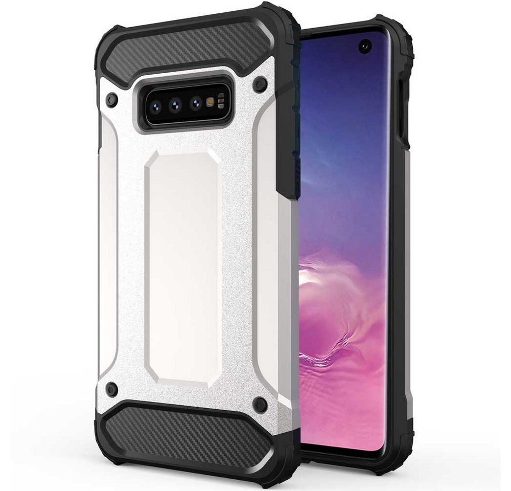 FITSU Handyhülle Outdoor Hülle für Samsung Galaxy S10e Silber 5,8 Zoll, Robuste Handyhülle Outdoor Case stabile Schutzhülle mit Eckenschutz von FITSU