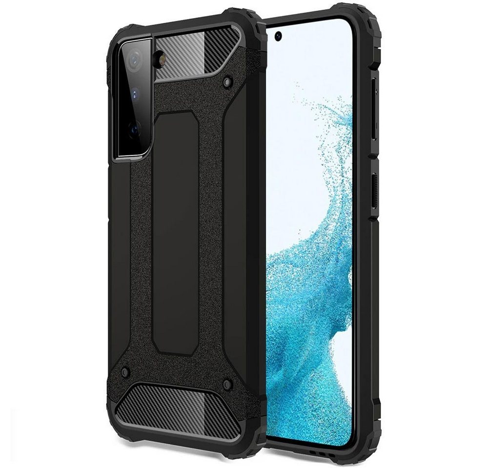 FITSU Handyhülle Outdoor Hülle für Samsung Galaxy S22 Schwarz, Robuste Handyhülle Outdoor Case stabile Schutzhülle mit Eckenschutz von FITSU