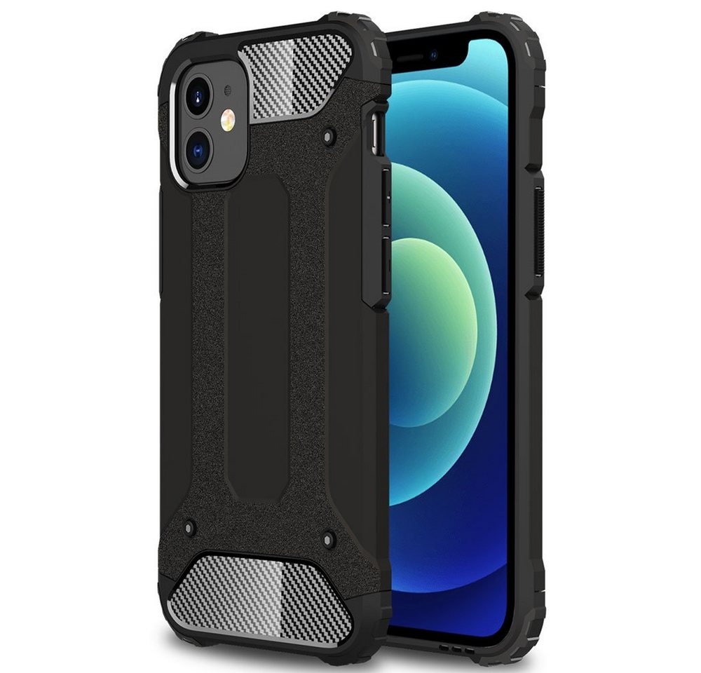 FITSU Handyhülle Outdoor Hülle für iPhone 12 Mini Schwarz, Robuste Handyhülle Outdoor Case stabile Schutzhülle mit Eckenschutz von FITSU