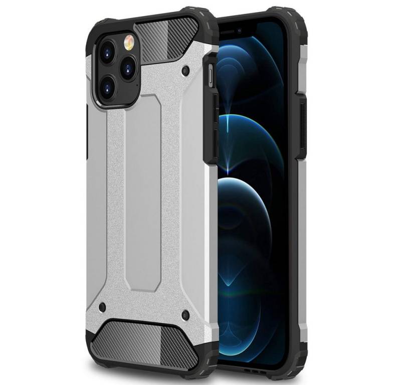 FITSU Handyhülle Outdoor Hülle für iPhone 12 Pro Max Silber 6,7 Zoll, Robuste Handyhülle Outdoor Case stabile Schutzhülle mit Eckenschutz von FITSU