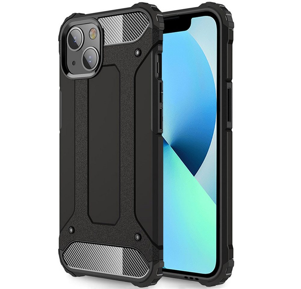 FITSU Handyhülle Outdoor Hülle für iPhone 13 Mini Schwarz, Robuste Handyhülle Outdoor Case stabile Schutzhülle mit Eckenschutz von FITSU