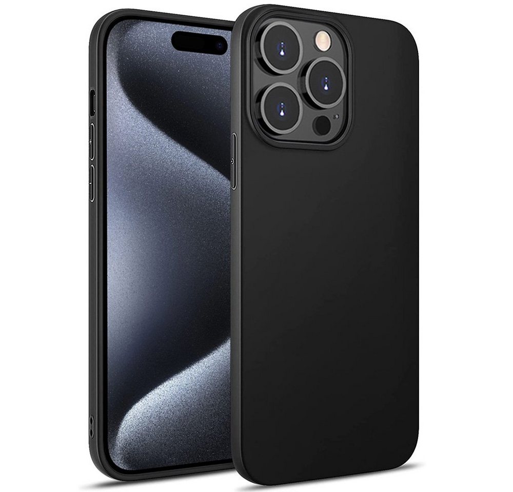 FITSU Handyhülle Ultra Slim Case für Apple iPhone 15 Pro Schwarz 6,1 Zoll, Ultradünne Handyschale Slim Case Cover Schutzhülle mit Kameraschutz von FITSU