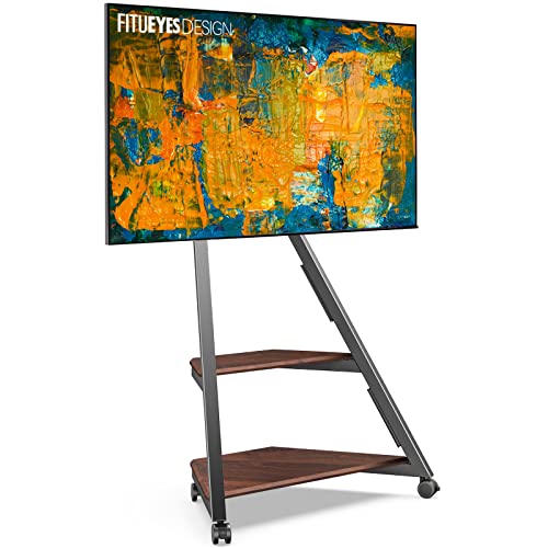 FITUEYES Design TV Ständer Rollbar, Mobiler TV Stand mit Rollen für 32 40 43 55 65 Zoll Flach & Curved Fernseher bis zu 40kg, TV Standfuss höhenverstellbar schwenkbar neigbar, Serie Eiffel FITUEYES Design TV Ständer Rollbar, Mobiler TV Stand mit Rollen für 32 40 43 55 65 Zoll Flach & Curved Fernseher bis zu 40kg, TV Standfuss höhenverstellbar schwenkbar neigbar, Serie Eiffel von FITUEYES