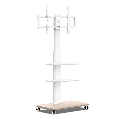 FITUEYES TV Bodenständer Rollbar mit 3 Ablagen TV Standfuß TV Ständer Fernsehstand mit Rollen höhenverstellbar schwenkbar für 32 bis 70 Zoll Flachbildschirm bis zu 40kg. Max. VESA. 400 * 600 von FITUEYES