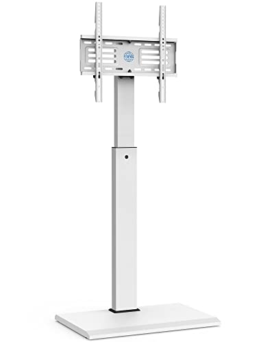 FITUEYES TV Ständer Weiss mit Eisenbasis TV Standfuss Fernsehstand höhenverstellbar schwenkbar für 26 bis 65 Zoll Flachbildschirm bis zu 40kg Max. VESA 400 * 400 von FITUEYES