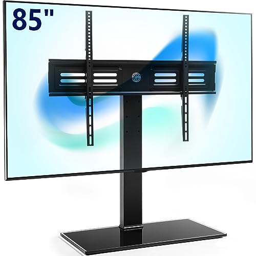 FITUEYES TV Standfuss Universal TV Ständer für 50-85 Zoll Flach & Curved Fernseher bis zu 50kg Schwenkbar Höhenverstellbar Max. VESA 800 * 600 von FITUEYES