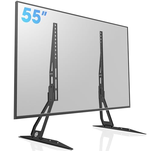 FITUEYES Universal TV Standfüße Fernseher TV Beine für 32 bis 55 Zoll LCD LED Flach&Curved TV Füße Tisch Ständer Höhenverstellbar Neigbar VESA Max.600 * 400mm bis zu 50kg von FITUEYES