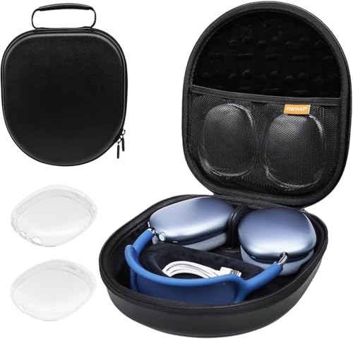 FIWWAT Smart Case für AirPods Max Kopfhörer, Reise-Tragetasche mit automatischer Wake/Sleep-Funktion, Leder, wasserdicht, tragbar, harte Tragetasche, Schwarz FIWWAT Smart Case für AirPods Max Kopfhörer, Reise-Tragetasche mit automatischer Wake/Sleep-Funktion, Leder, wasserdicht, tragbar, harte Tragetasche, Schwarz von FIWWAT