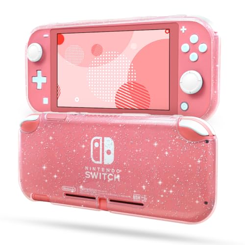 FIWWAT Switch Lite Case Schutzhülle für Switch Lite, Soft Lite Cover kompatibel mit Switch Lite TPU Cover mit 2 x Daumengriffkappen Carry Travel Case für Jungen Mädchen, Crystal Glitter von FIWWAT