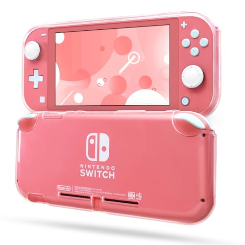 FIWWAT Switch Lite Case Schutzhülle für Switch Lite, Soft Lite Cover kompatibel mit Switch Lite TPU Cover mit 2 x Daumengriffkappen Carry Travel Case für Jungen Mädchen, Klar von FIWWAT