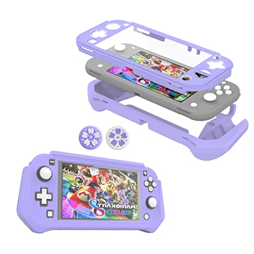 FIWWAT Switch Lite Hülle, Schutzhülle für Nintendo Switch Lite 2019, kompatibel mit Nintendo Switch Lite Displayschutz, Handgriffhülle mit eingebautem PC-Bildschirm und 2 Daumenkappen, Lila FIWWAT Switch Lite Hülle, Schutzhülle für Nintendo Switch Lite 2019, kompatibel mit Nintendo Switch Lite Displayschutz, Handgriffhülle mit eingebautem PC-Bildschirm und 2 Daumenkappen, Lila von FIWWAT