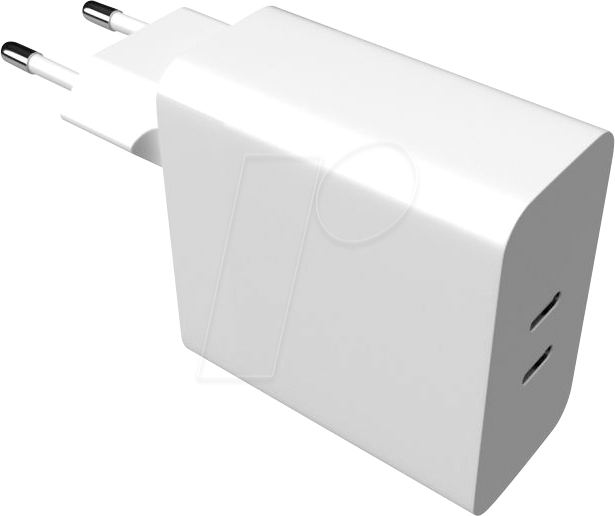 FIXC65-2C-WH - USB-Ladegerät, 65W, 5-20 V, 3 A, 2x USB-C PD 3.0, weiß von FIXED