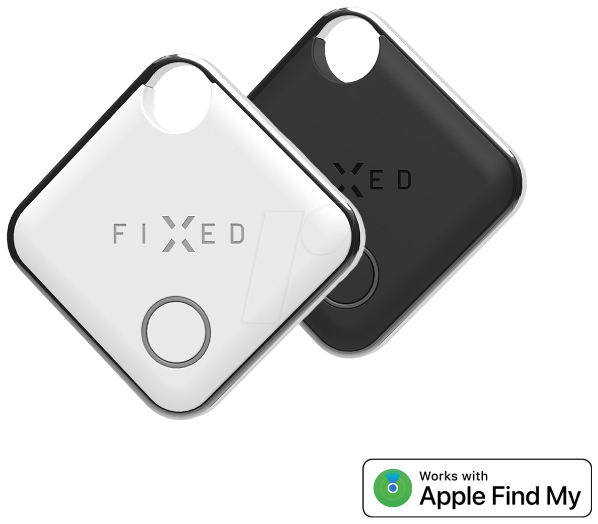 FIXTAG-DUO-BKWH - Smart Tags mit ''Find My''-Unterstützung, 2er-Pack, weiß/schwarz von FIXED