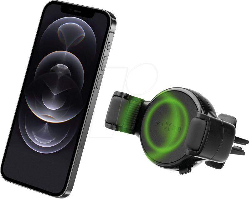 KFZ FIXROL2-BK - KFZ - Smartphone-Halter ''Roll'', Qi-Lader, 15 W, USB-C, schwarz von FIXED