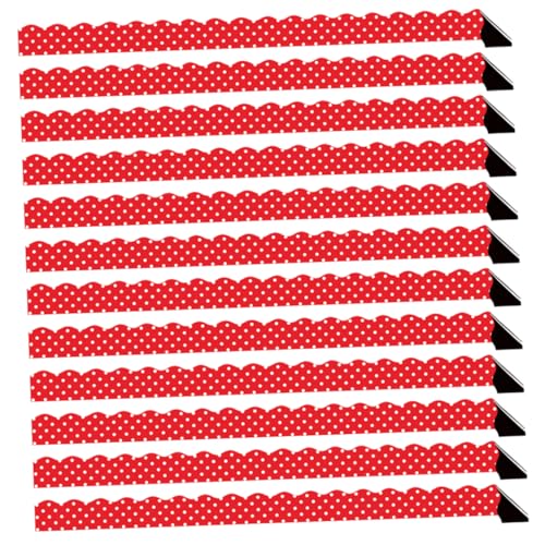 FIXOSHEE 12 Stück Fliesen mit gewelltem Rand scrapbook scheckheft tiegerbalm red Weißwand Dekoration schulsachen Pinnwand trimmen klein magnetische Grenze Tafelrand PVC weichmagnetisch rot von FIXOSHEE