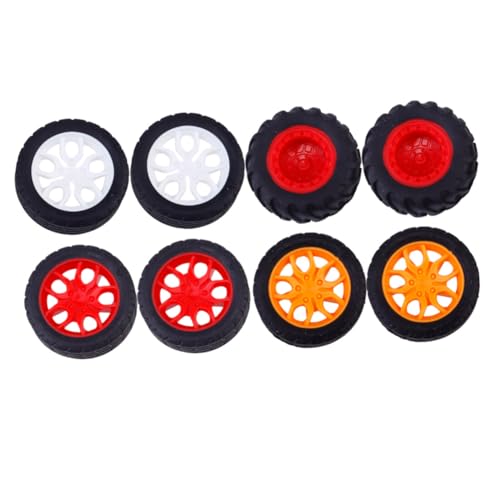 FIXOSHEE 8Stücke Teiliges Kunststoffräder für DIY Autospielzeug Verschiedene Hochwertige Modellbau Zubehörteile für Roboter Fahrzeuge Langlebig Stabil von FIXOSHEE