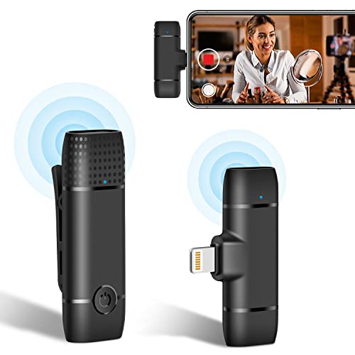 FIYAPOO Lavalier Mikrofon Wireless ，Ansteck Mikrofon für iPhone iPad，2.4 GHz Plug-Play,Drahtlos Mini Lapel Mic für Tonaufnahme/Vlog/Interview/Live Stream YouTube/Facebook/Tiktok（LM1） von FIYAPOO