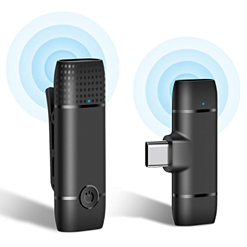 FIYAPOO Lavalier Mikrofon Wireless ，ansteck mikrofon für Type-C Android，2.4 GHz Plug-Play,Drahtlos Mini Lapel Mic für Tonaufnahme/Vlog/Interview/Live Stream YouTube/Facebook/Tiktok（LM2） von FIYAPOO