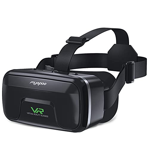 FIYAPOO VR Brille, VR 3D Virtual Reality Brille geeignet Für 3D Filme und Spiele,HD VR 3D Brille kompatibel mit 4,7-6,6 Zoll Android iPhone Smartphone, Geschenk von FIYAPOO