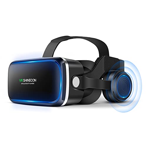 FIYAPOO VR Brille with Headset 3D VR Glasses Virtual Reality Brille PC Gaming für 4.7-6.6 Zoll,Android/iPhone Smartphones,HD,Blaulicht,Kinder und Erwachsenen, Geschenk von FIYAPOO
