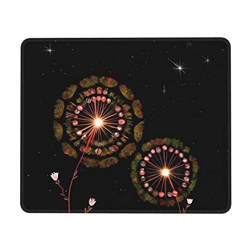 FInpan Starry Pusteblume strukturiertes Mauspad, gummierte Verriegelungskante, rutschfestes Mauspad für Büro, Gaming, Computer, Laptop, 21,6 x 26,7 cm von FInpan