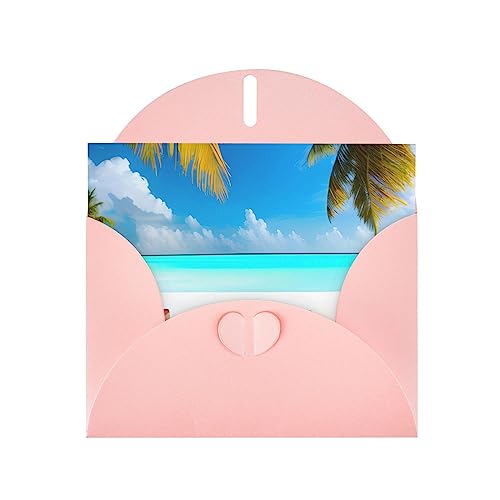 Malediven Feiertags-Grußkarten für alle Anlässe – Blanko-Grußkarten mit Umschlägen, Urlaubskarten, 10,2 x 15,2 cm (horizontal), Rosa von FInpan