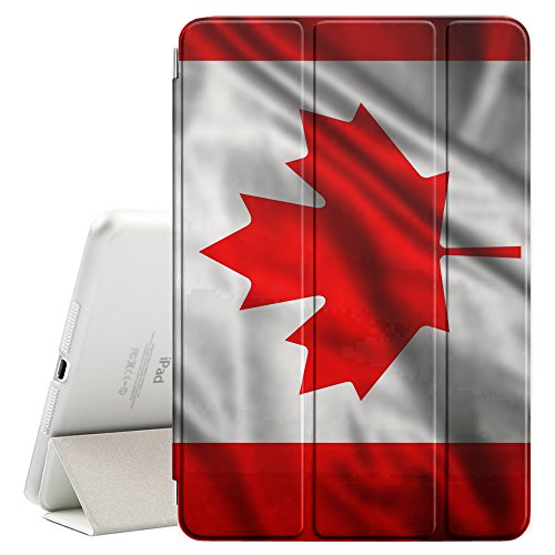 FJCases Kanada Kanadien Wehende Flagge Smart Cover Tablet-Schutzhülle Hülle Tasche + Auto aufwachen/Schlaf Funktion für Apple iPad 2017 (9.7") von FJCases