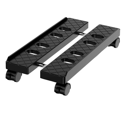 Computer Tower Ständer Computer-Tower-Ständer, verstellbarer mobiler CPU-Ständer mit rollenden Lenkrollen, PC-Tower-Ständer-Halter for Gaming-PC-Gehäuse(Black) von FJIXUO