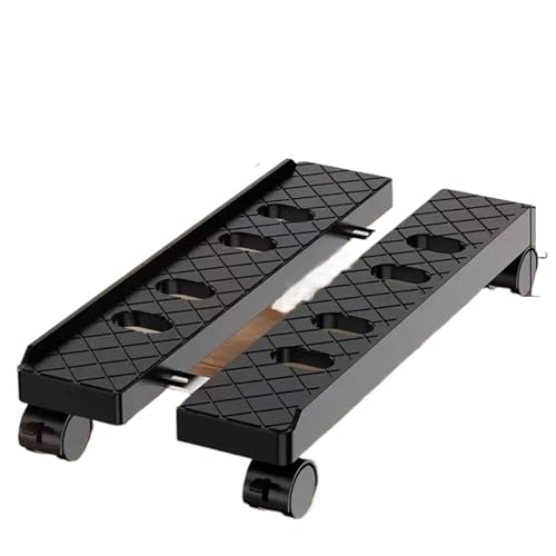 Computer Tower Ständer Mobiler PC-Tower-Ständer, verstellbares Regal, Computer-CPU-Halter, Teleskop-Desktop-Ständer, Computerhalterung, Wagen mit Rollrolle(Black) von FJIXUO