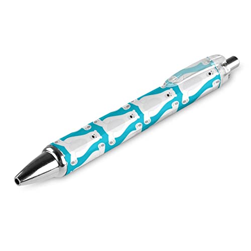 FJQWKLF Schöner einziehbarer Kugelschreiber mit Eisbär-Motiv, blaue Tinte, glattes Schreiben, 0,5 mm, 1 Stück von FJQWKLF