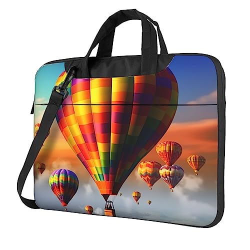 Laptophülle mit Heißluftballons, 15,6 Zoll (39,6 cm), stoßfest, schützende Notebookhülle, tragbare Laptoptasche, wasserdichte Aktentasche, Tasche für Männer und Frauen von FJWSLCH