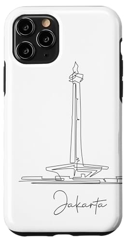Jakarta Lineart: Minimalistisches Stadtbild Hülle für iPhone 11 Pro von FK12