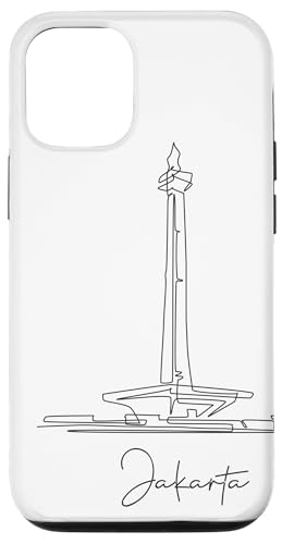 Jakarta Lineart: Minimalistisches Stadtbild Hülle für iPhone 12/12 Pro von FK12