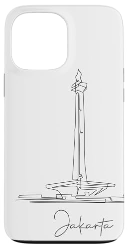 Jakarta Lineart: Minimalistisches Stadtbild Hülle für iPhone 13 Pro Max von FK12